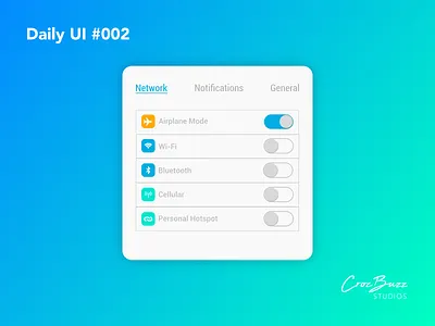 Daily UI #002 affinitydesigner dailyui settings smartphone toggles ui design uiux ux design