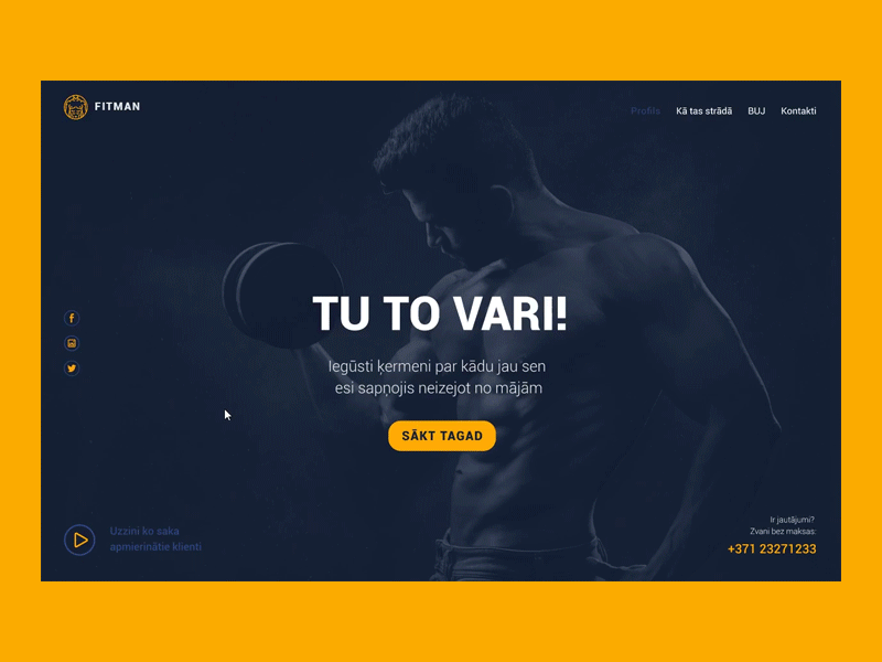 Fitman Landing page prototype fitness fitness app landing design landing page prototype web design