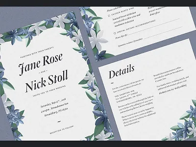 Wedding Invitations Suite craft invitation paper paperflowers photoshop quarto wedding