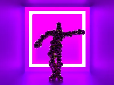 ball man particle simulation 3d