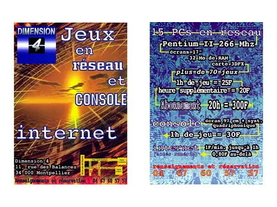 Dimension 4 (Flyer) 3d advertising digital 3d flyer games graphic design internet cafe photomanipulation