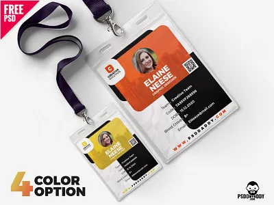 Creative Identity Card Design Free PSD Bundle design download duty card design freebie i card design icard identity card office card psd watchman i card
