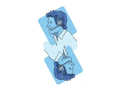 Unused "Mirror" Illustration csr headset illustration man unused