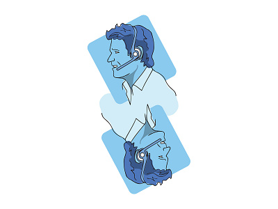 Unused "Mirror" Illustration csr headset illustration man unused