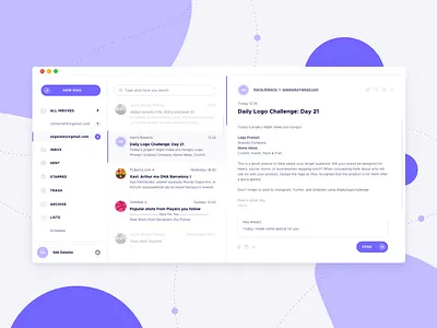 Mail Client App app design ui ux