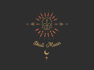 Skull Moon atx badge design graphic design illustrator library line work skull vector art