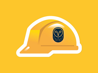 Hard Hat Sticker art construction hardhat illustration logo samsara sticker yellow