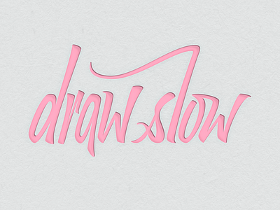 Drawslow Logo WIP glyphs handlettering lettering logo papercut vector