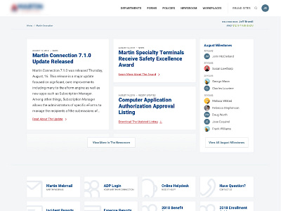 Redesign of Intranet blue dashboad design intranet login portal red ui users ux