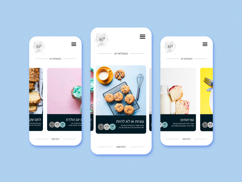 Flour Power - Lallush Baking Blog animation app bake bakery blog flat mobile scrolling ui ux