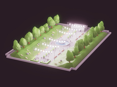 Poly Park blender gameart gamedev indiedev lowpoly unity