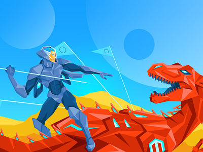 Blog Illustration August atwix blog character e commerce ecommerce flat illustration magento robot sci fi space