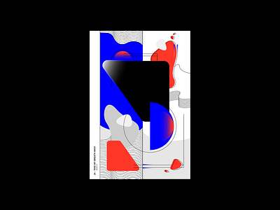 Take My Breath Away abstract blue daily poster poster design red shapes