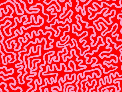 Coral abstract art color continuous line patern pattern pink red squiggle texture