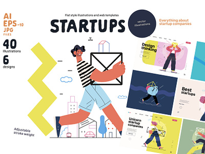 Startups flat vector illustrations