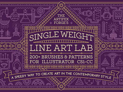 Single Weight Line Art Lab - Cover Image brush brushes factory illustrator lab line machine monoline production science tech technology