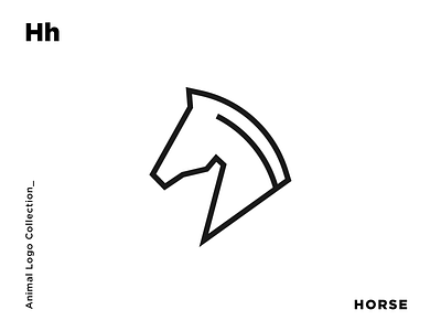 H for Horse animal branding design grid identity illustration line art logo logomark minimal