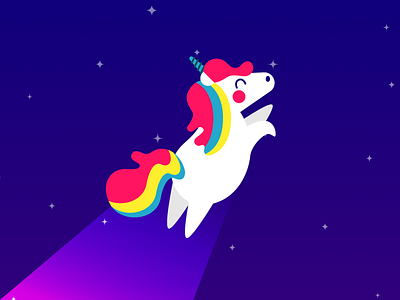 Unicorn whoooosh happy illustration space unicorn