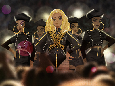 Beyonce from Superbowl 50 beyonce formation illustration superbowl