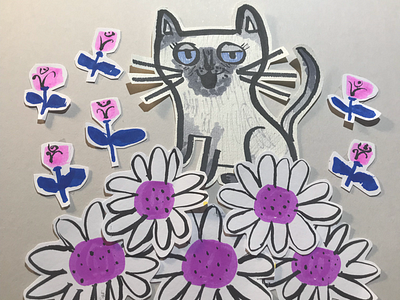 Flower cat cat floral flower