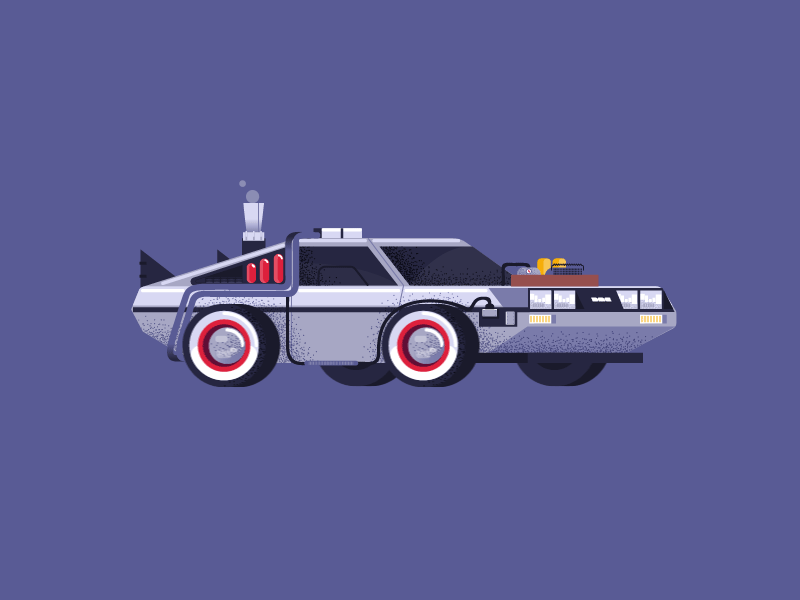 DeLorean part III back to the future car delorean gif illustration motion