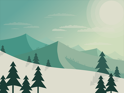 The forest design flat design illustration landscape vector