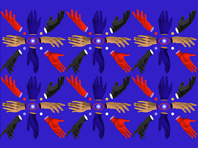 Surreal Pattern collage color digital explorations hands pattern surrealism