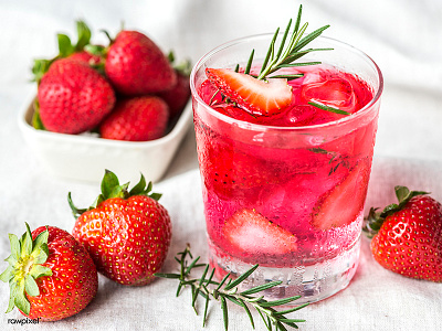 Strawberry rosemary infused water recipe detox drink fresh herbs natural organic strawberry summer