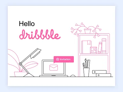 Hello Dribbble design dribbble hello illustration