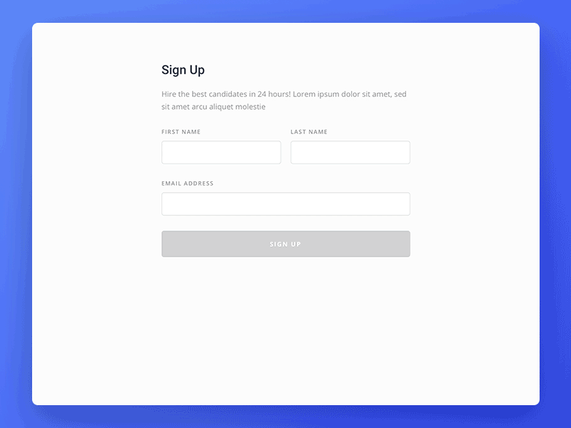 Experience exploration on registration page experience form interaction design register registration ux animation ux design web