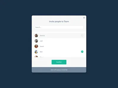 Layer Two Invite Users to Project / Team app cms design dialogue invite project team ui user ux web