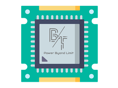 computer Chip blackhat bt design flat logo power processor