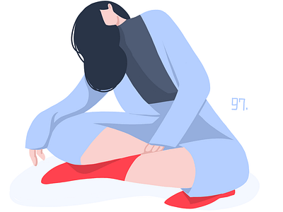 Blue suit girl illustration
