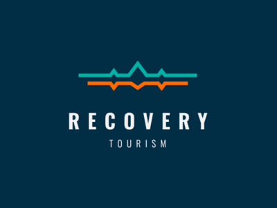 Recovery airplane cardiogram concept hospital logo medicine pulse tourism