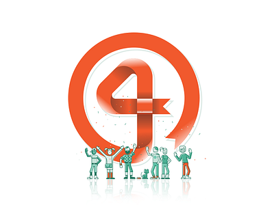 4 Years Old Project Management Tool agile birthday character email banner flat illustration project management tool scrum