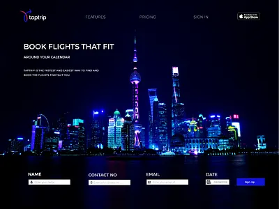 Book flights book flights design landing page logo