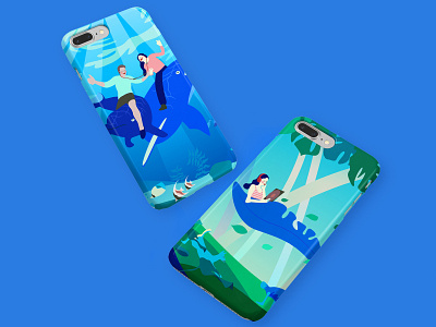 Beats mockup application character illustration man mobile mockup woman