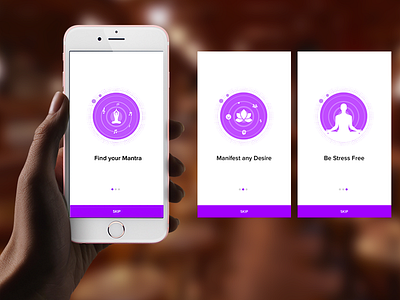 Meditation App Intro Screens icon illustration intro ui