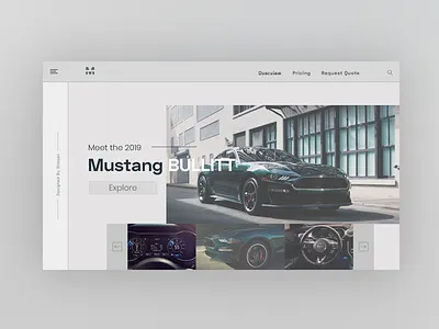 Car Landing Page car cars design ford ford mustang landing page minimal ui ui ux