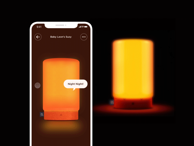 Suzy Snooze animation baby connected connectedhome family lamp mobile monitor music night parent product product design project sleep soother ui ux voice
