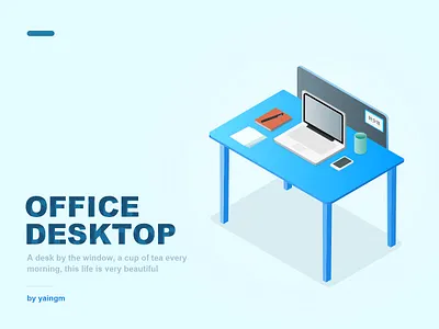 Office desktop design illustration ui