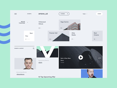 afisha_uz awwwards behance dribbble cinema page clean promo portal event venues events landing page metro style minimalistic abstract colors modular grid product design typography ui design ui ux design web website design