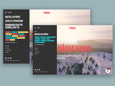 Sidemenu Agency site app branding chips colors design filter tags typography ui uiux website