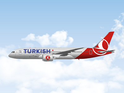 Alternative Livery Design for Turkish Airlines No:1 airplane aviation design illustation livery turkish turkish airlines vector vector art