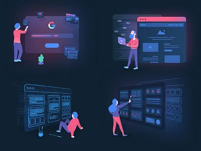 Token0x Characters characters characters design coding dashboard design designagency designers develop dribbble illustration interface logo people prototype research token0x ui ux uxdesign vector