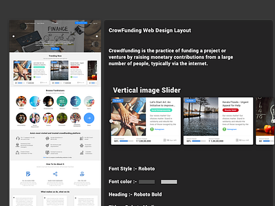 CrowFunding Web Design Layout layouts ui ui ux webdesign webview