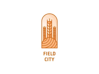 Field City Logo - Day 68 cafe city earth eco ecology farm farmer field fithess flat food health home house illustration last spark logo one day one logo real estate restaurant