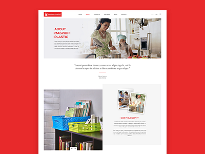 Maspion Plastic corporate landing page mockup user interface