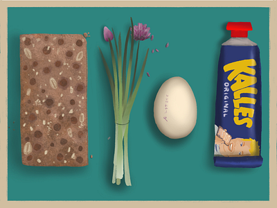 Breakfast of champions bread breakfast cute egg food illustration oldstyle shives swedish traditional tube