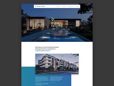 Dian Istana corporate landing page mockup